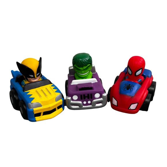 Marvel Polyfect Preschool Soft Cars Hulk Wolverine Spiderman Lot of 3 - Picture 1 of 7